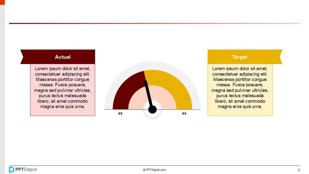 Actual vs. Target Dial PPT Slide 3