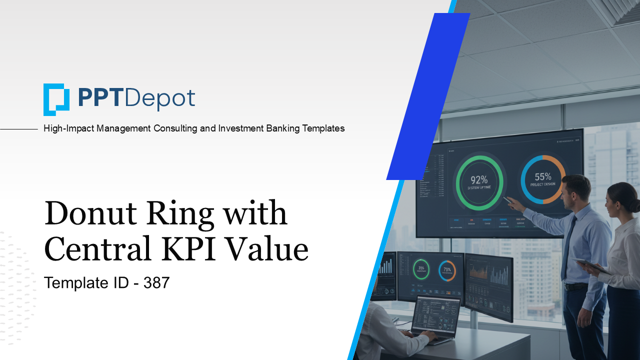 Donut Ring with Central KPI Value PPT Slide 1