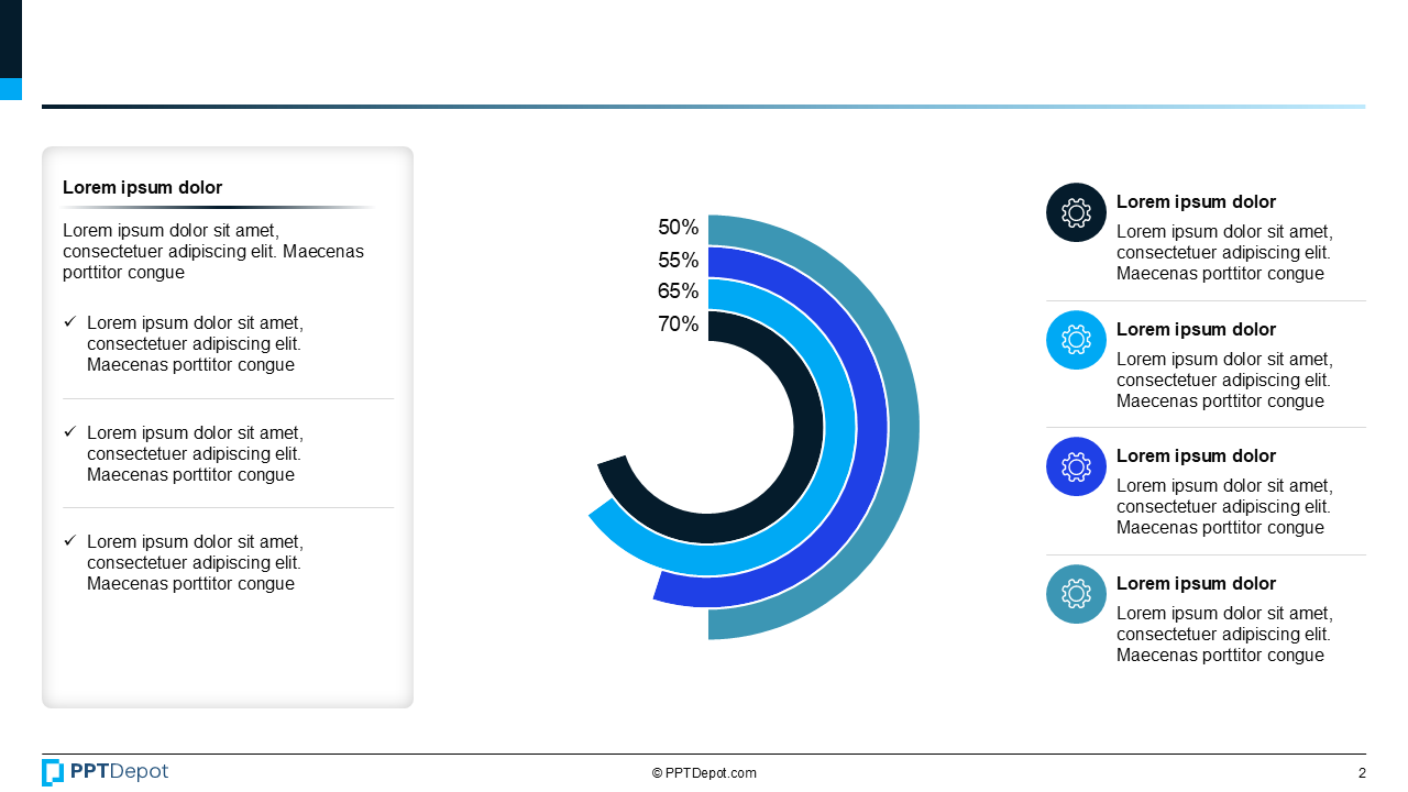 Donut Ring with Central KPI Value PPT Slide 3