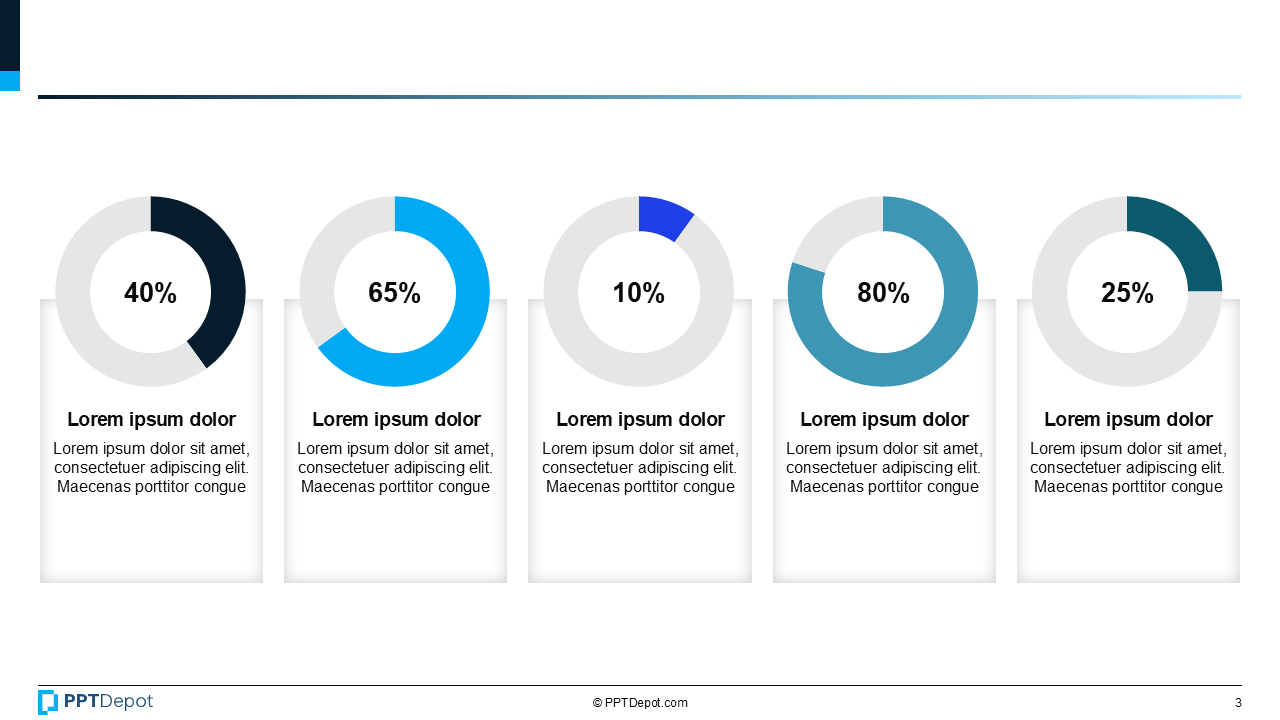 Donut Ring with Central KPI Value PPT Slide 4