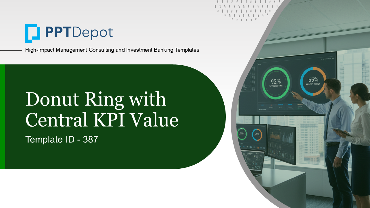 Donut Ring with Central KPI Value PPT Slide 1
