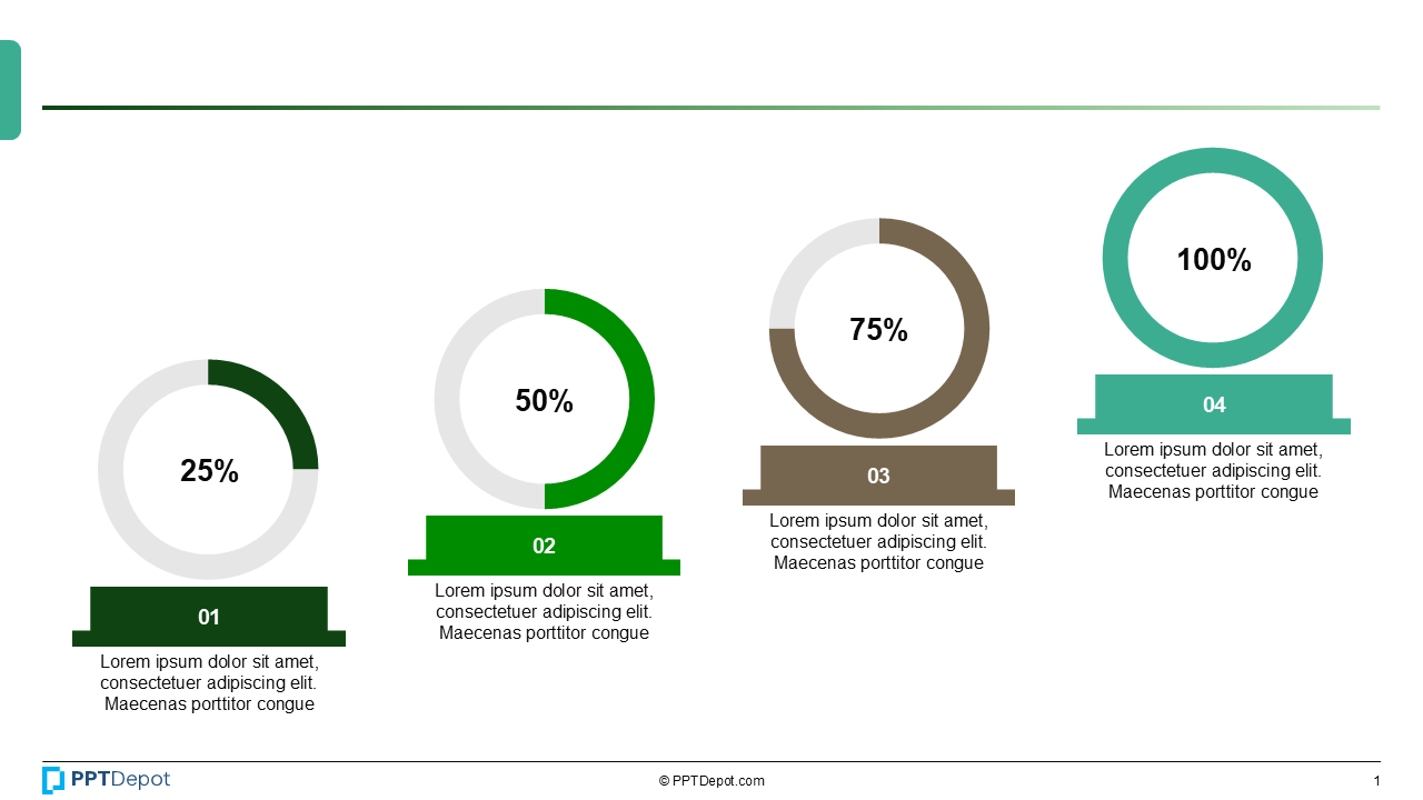 Donut Ring with Central KPI Value PPT Slide 2