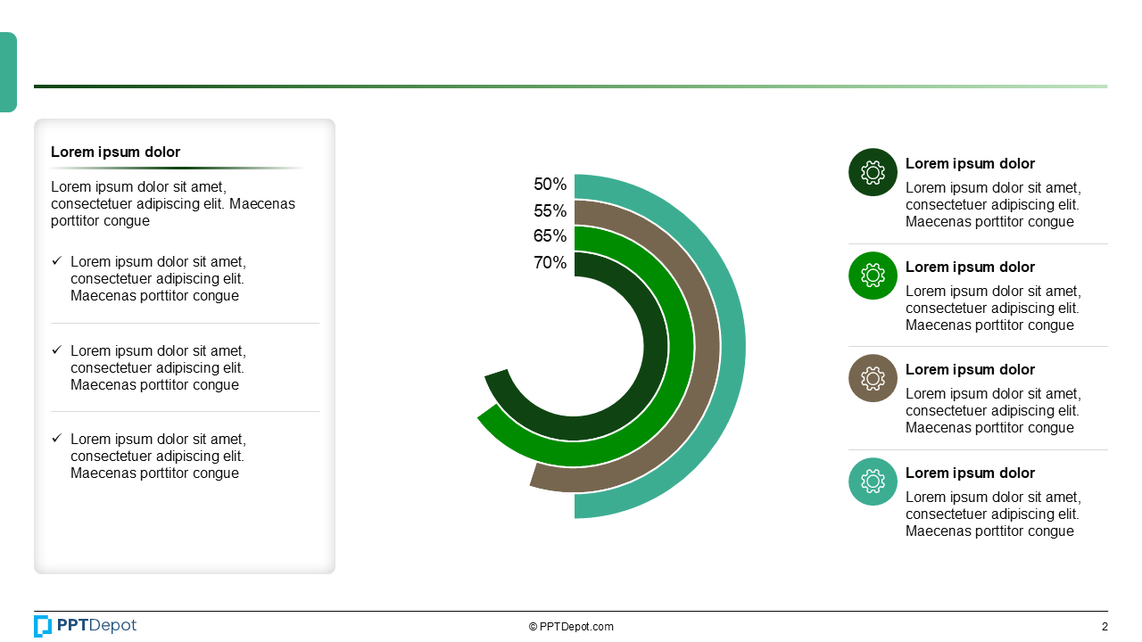 Donut Ring with Central KPI Value PPT Slide 3