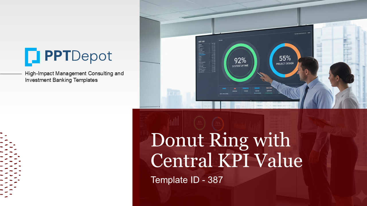 Donut Ring with Central KPI Value PPT Slide 1