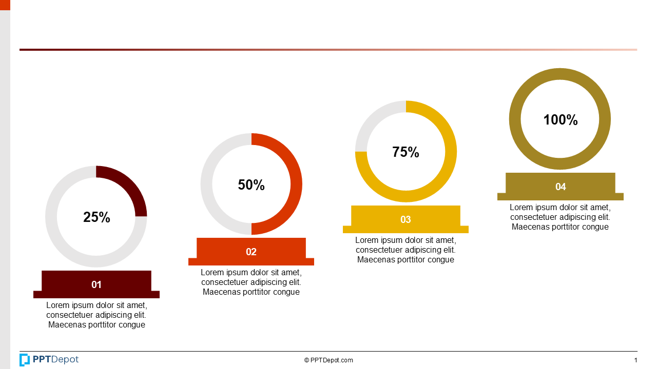 Donut Ring with Central KPI Value PPT Slide 2