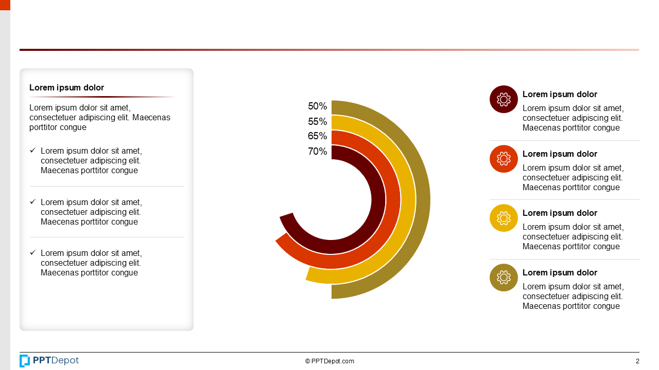Donut Ring with Central KPI Value PPT Slide 3