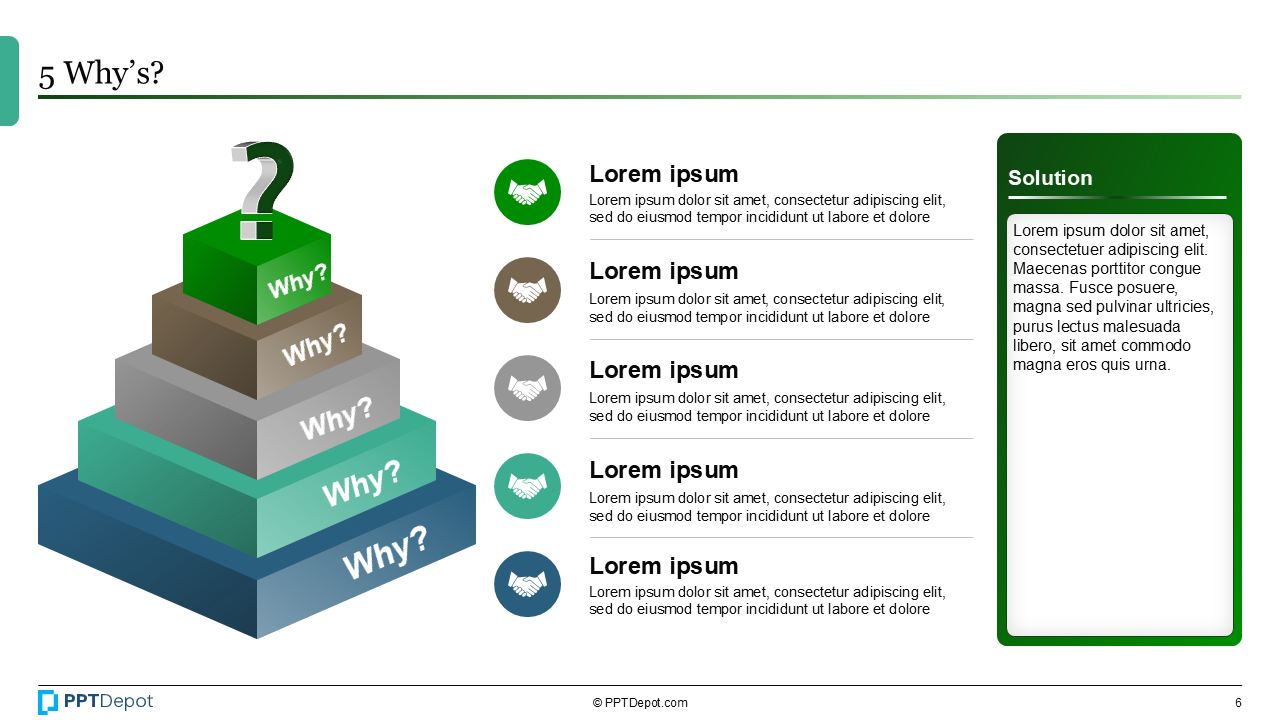 5 Whys Stack for a Missed Target PPT Slide 4
