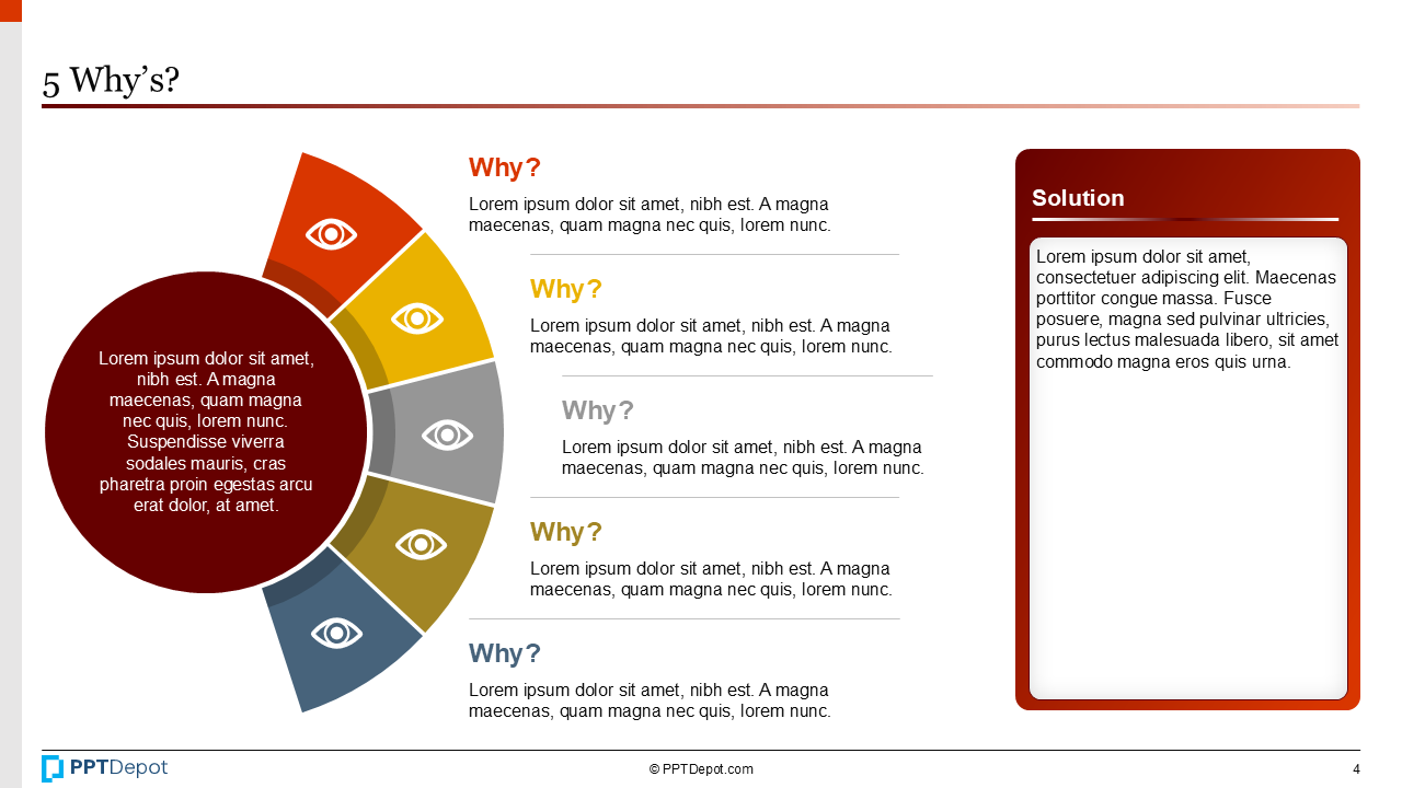 5 Whys Stack for a Missed Target PPT Slide 3