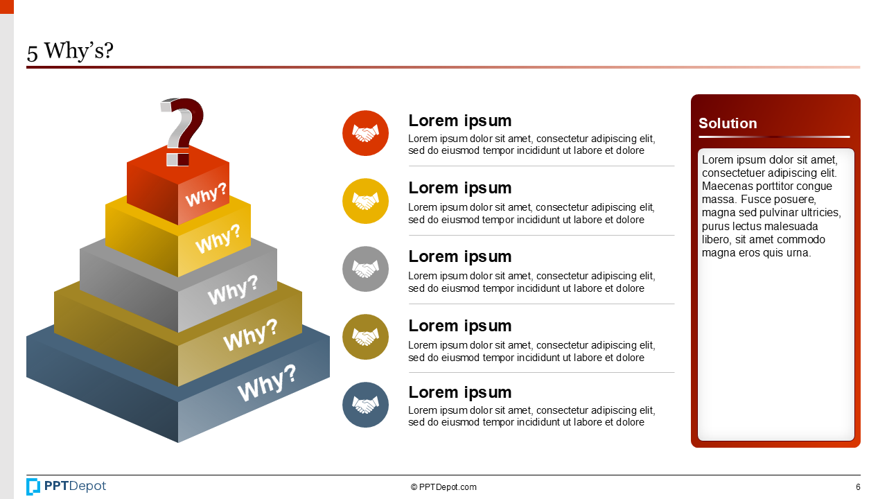 5 Whys Stack for a Missed Target PPT Slide 4