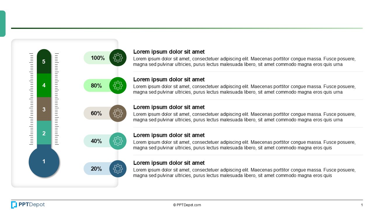 Thermometer Progress Visual PPT Slide 2