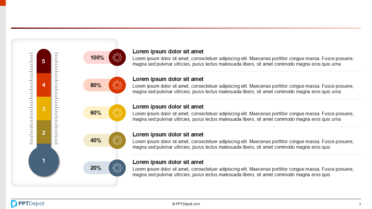 Thermometer Progress Visual PPT Slide 2