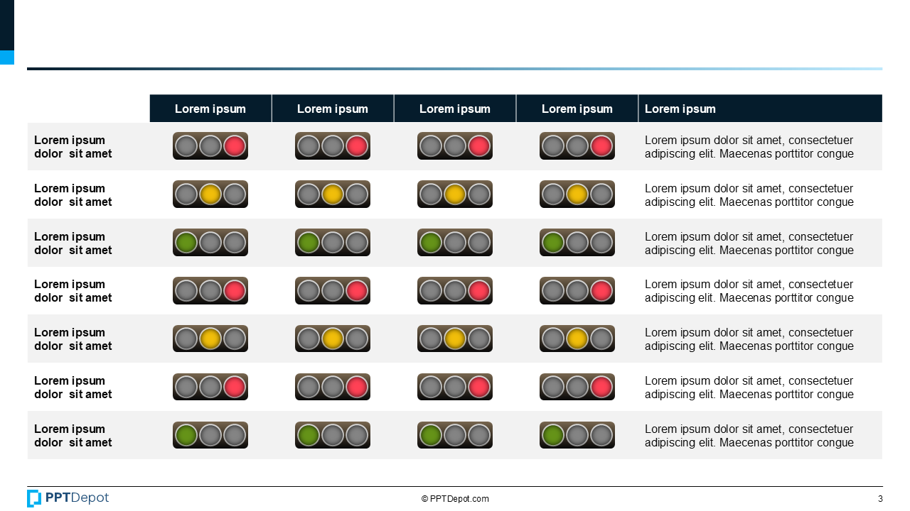 Traffic Light RAG Indicators PPT Slide 4