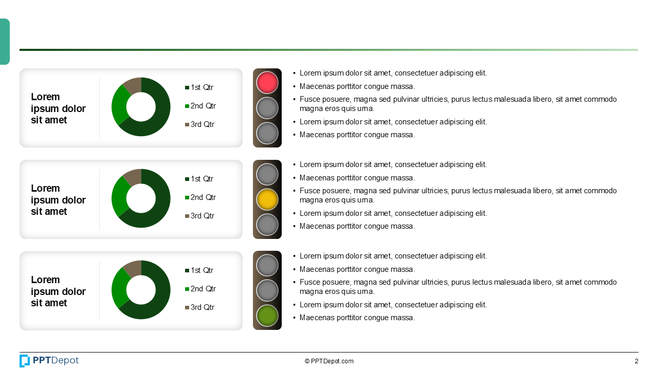 Traffic Light RAG Indicators PPT Slide 3