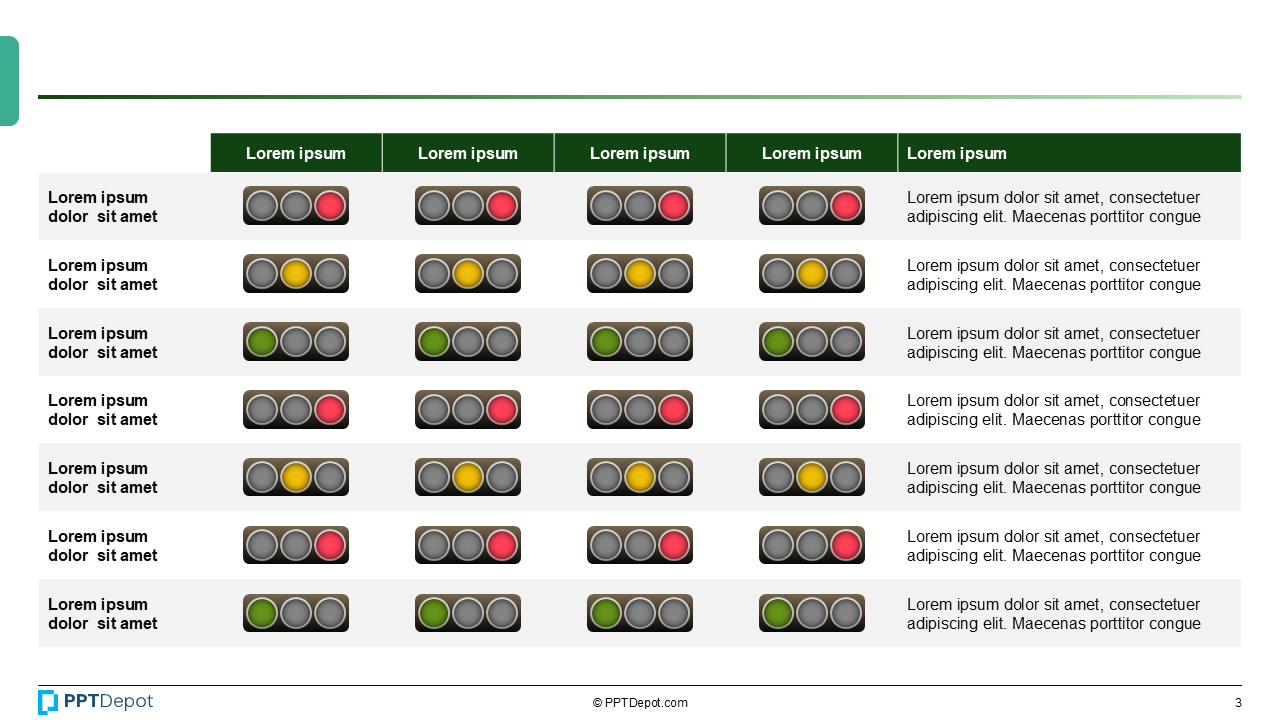 Traffic Light RAG Indicators PPT Slide 4