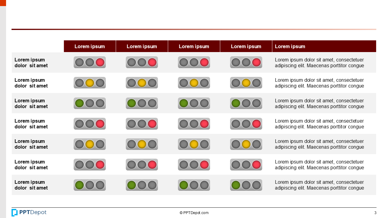 Traffic Light RAG Indicators PPT Slide 4