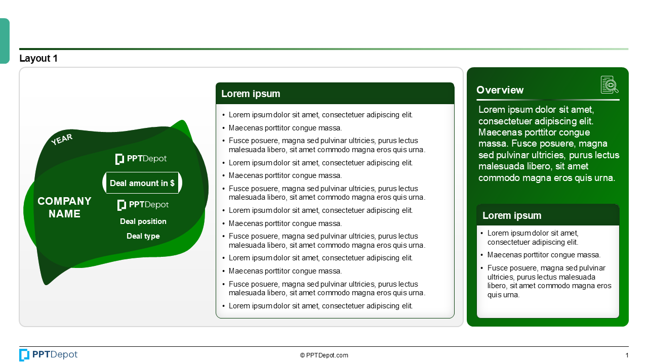 Deal Tombstone Series: Style 29 PPT Slides